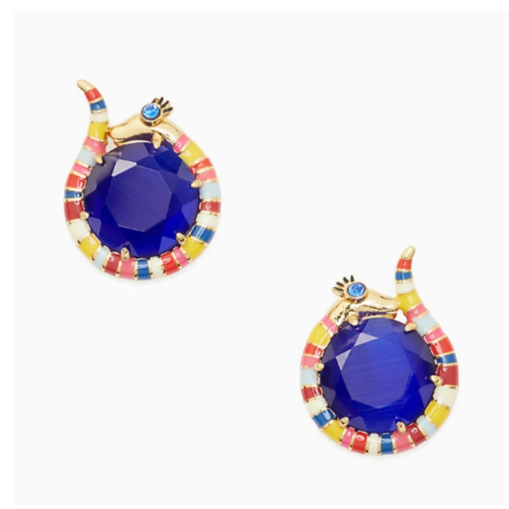 $98 Kate Spade Spice Things Up Snake Earrings in blue